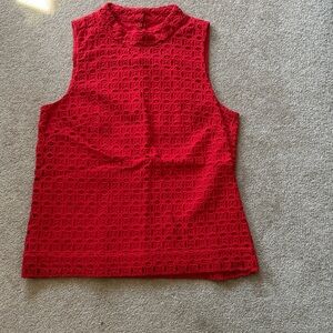 J. Crew Red Lace Tank Top